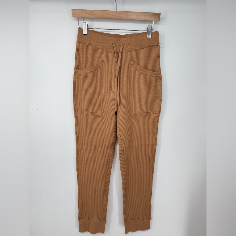 Jonathan Simkhai Ribbed High Rise Drawstring Waist Jogger Pants